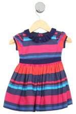vestido Tommy Hilfiger kids colorido com forro e franzido