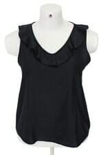 blusa rovitex feminina preta com babado