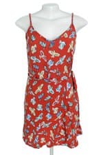 vestido Hering feminino estampado com faixa na cintura e sobreposição