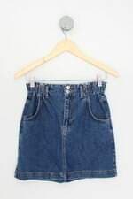 saia jeans top shop feminina azul
