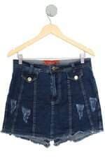 saia jeans ziclague feminina azul