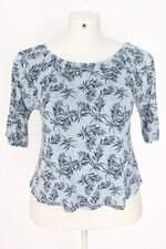 blusa viva feminina azul estampada
