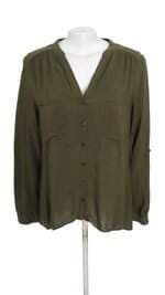 camisa atmosphere feminina verde com barra mullet