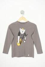 camiseta zara kids cinza com silk