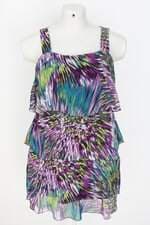 vestido collins feminino estampado com forro e sobreposição