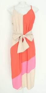 vestido Shoulder feminino colorido com faixa na cintura