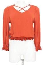 blusa fajos feminina terracota com franzido