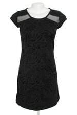 vestido scaranza feminino preto com recortes