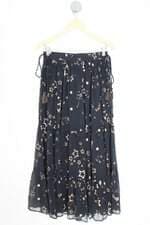 saia Farm feminina preta com silk