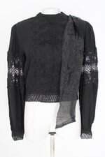 blusa bellina&co feminina preta com recortes