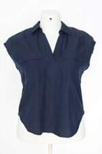 blusa Old Navy feminina azul com barra mullet