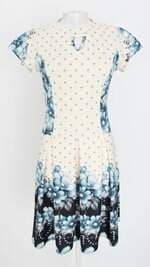 vestido garota charmosa feminino estampado com pregas