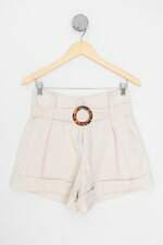 shorts C&A feminino bege com cinto