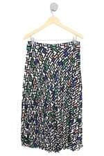 saia Renner feminina estampada com meio forro e plissado