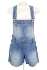jardineira jeans program feminina azul