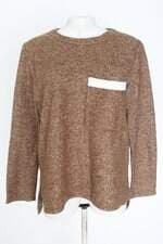 blusa Zara feminina marrom com barra mullet