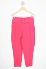 calça de tecido renner feminina rosa com cinto