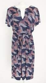 vestido dulce color feminino estampado com faixa na cintura