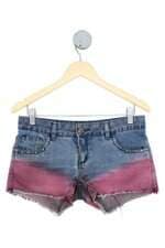 shorts jeans Riachuelo feminino bicolor com degradê e spikes
