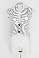 blusa feminina listrada com barra mullet