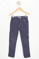 calça de tecido alphabeto kids azul
