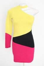 vestido shop ginger feminino com recortes em cores