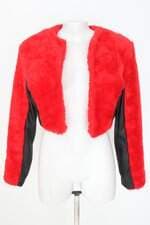 casaco ginger feminino vermelho com forro e recortes 