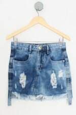 saia jeans rudá feminina azul