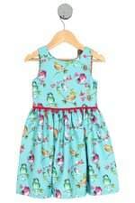 vestido kids azul estampado