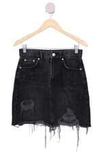 saia jeans Zara feminina cinza