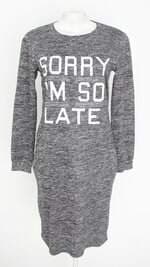 vestido g&w feminino cinza com aplique