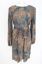 vestido maria valentina feminino estampado com faixa na cintura