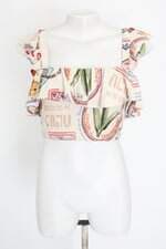 cropped Farm feminino estampado com babado