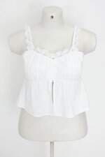 blusa Renner feminina branca com aplique e renda