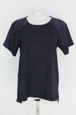 blusa a|k urban feminina azul com barra mullet