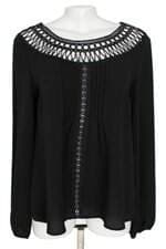 blusa chif on feminina preta com renda