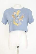 blusa cropped pool feminina azul com silk