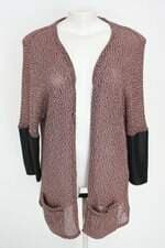 cardigan opção feminino vermelho com recortes