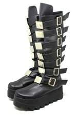 bota coturno reversa feminina preta