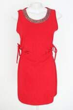 vestido miss fashion feminino vermelho com aplique