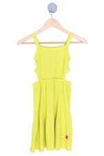 vestido kamylus kids verde com recortes