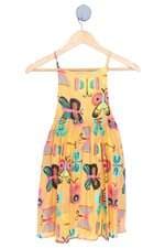vestido Fábula kids estampado com forro