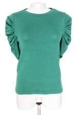 blusa de tricô feminina verde com drapeado