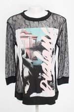 blusa de renda zara feminina preta com pregas
