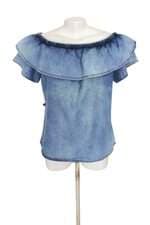 blusa cambos feminina azul com babado
