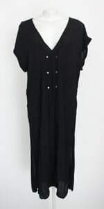 blusa alongada Zara feminina preta com fenda