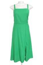 vestido midi C&A verde com fenda e franzido