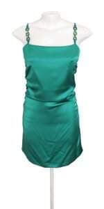 vestido Zara feminino verde com aplique e franzido