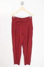 calça de tecido shoulder feminina vermelha