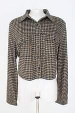 camisa cropped coqueta feminina xadrez
